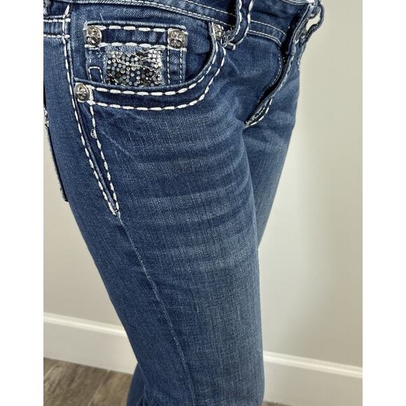 Miss Me Bling Pocket Bootcut Y2K Inspired Jeans Western Glam Cowgirl Denim sz 30 - Picture 5 of 16